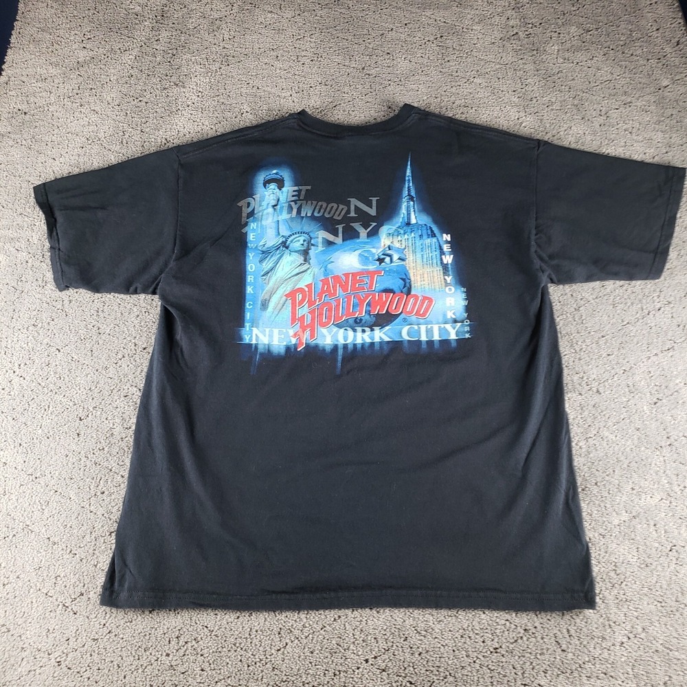 VTG Planet Hollywood New York City T Shirt Adult XL Black 90s Short Sleeve 1998